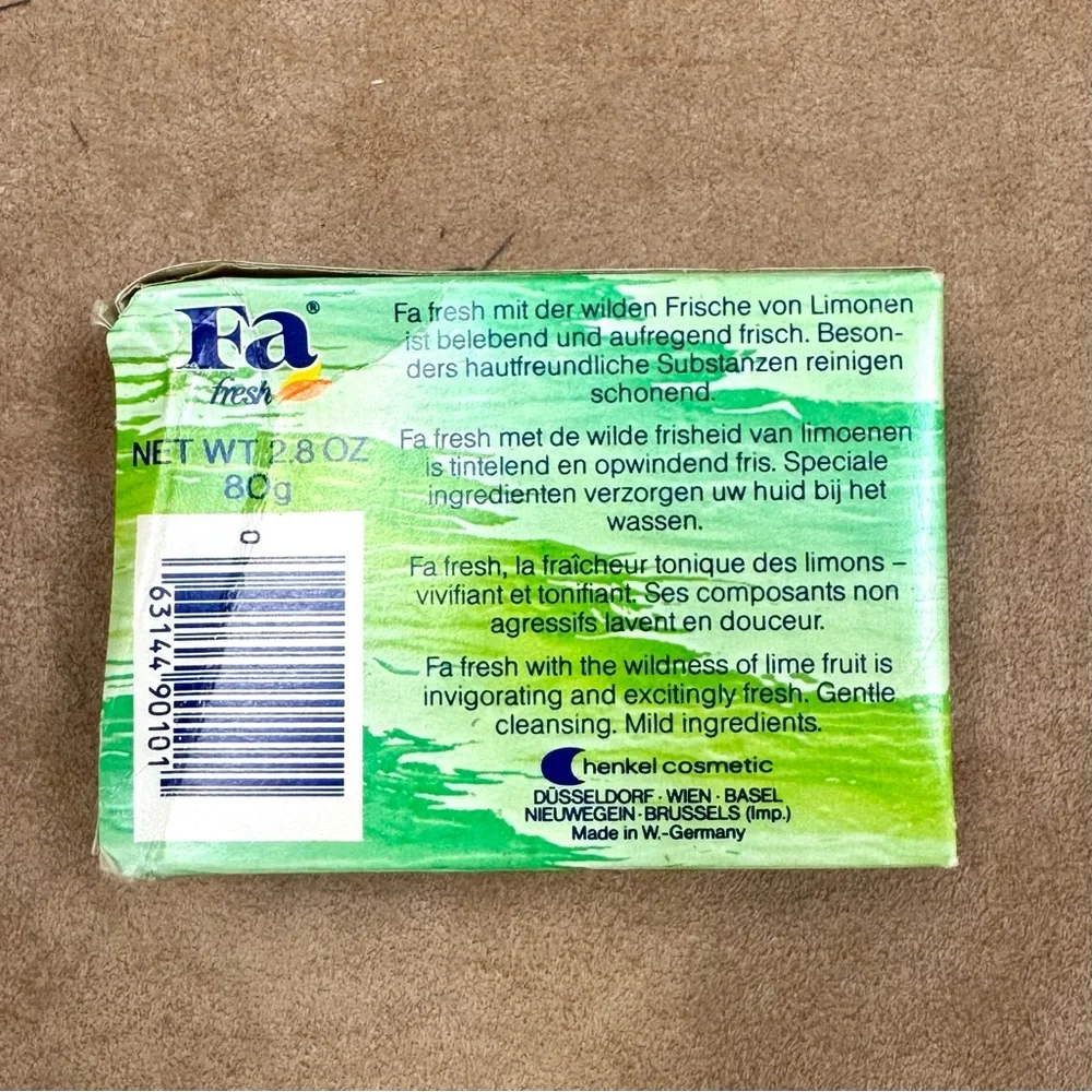 VTG Fa Fresh Luxury Bar Soap Wild Lime Made in West Germany 2.8 oz Vintage - Picture 2 of 2